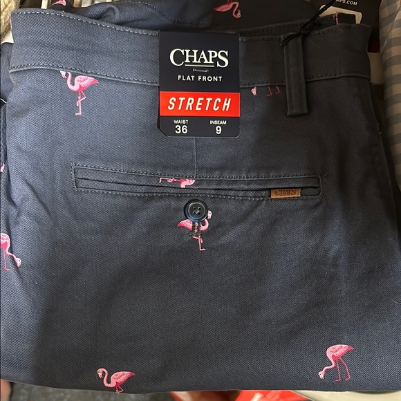 Chaps Flamingo Print Men's Shorts - Navy - Picture 4 of 4